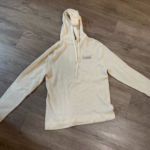 100% Cashmere White Logo Hoodie - Picture 1 of 5